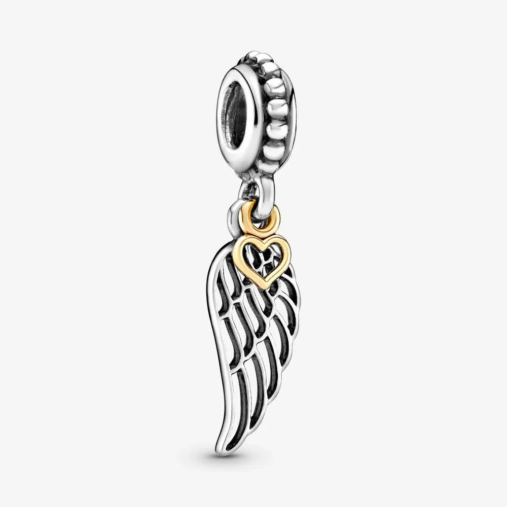 Angel Wing & Heart Dangle Charm