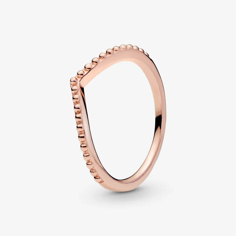 Beaded Wishbone Ring