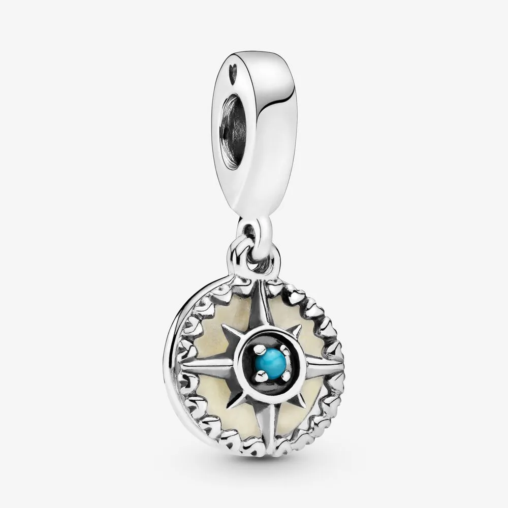 Blue Compass Rose Dangle Charm