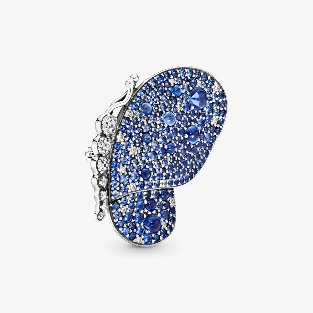 Blue Pavé Butterfly Brooch&nbsp;