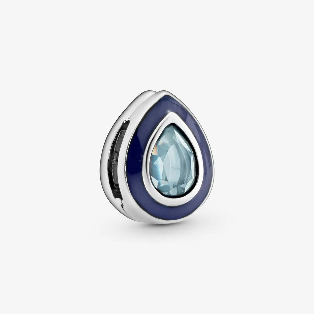 Blue Teardrop Clip Charm