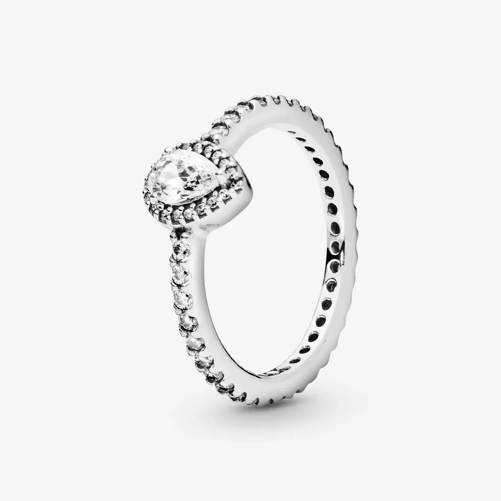 Classic Teardrop Halo Ring
