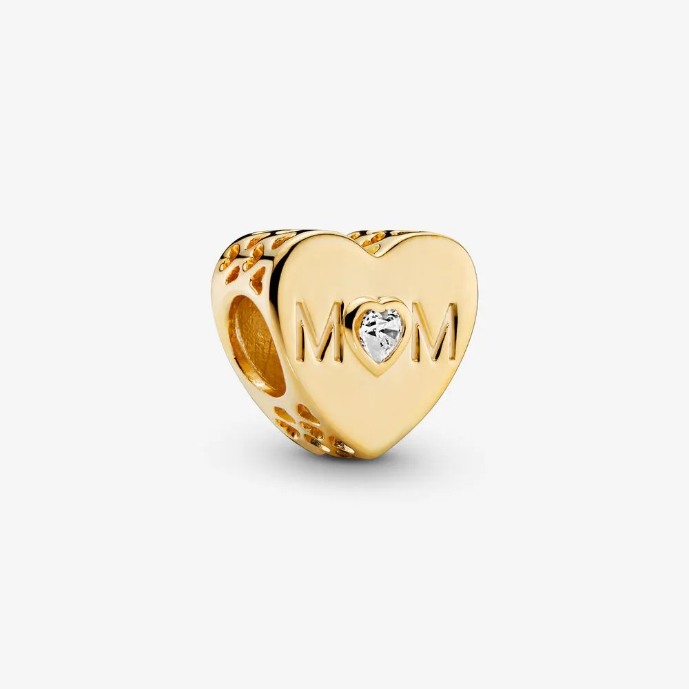 Clear Mom Heart Charm