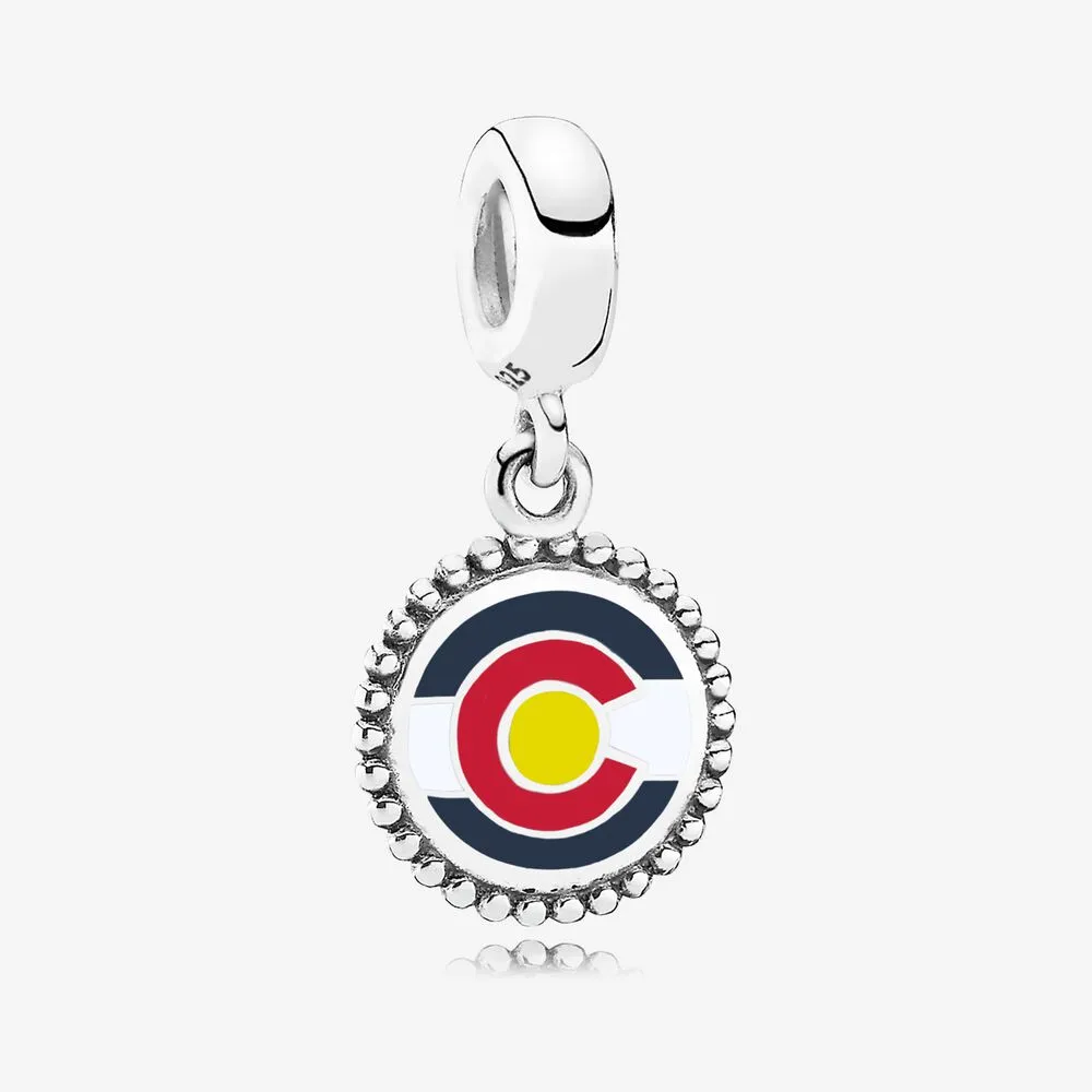 Colorado Flag Dangle Charm, Mixed Enamel