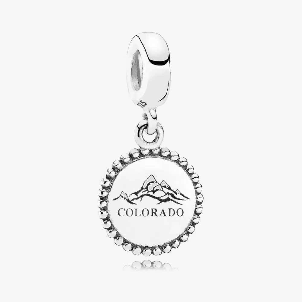 Colorado Snow Cap Dangle Charm, Black Enamel