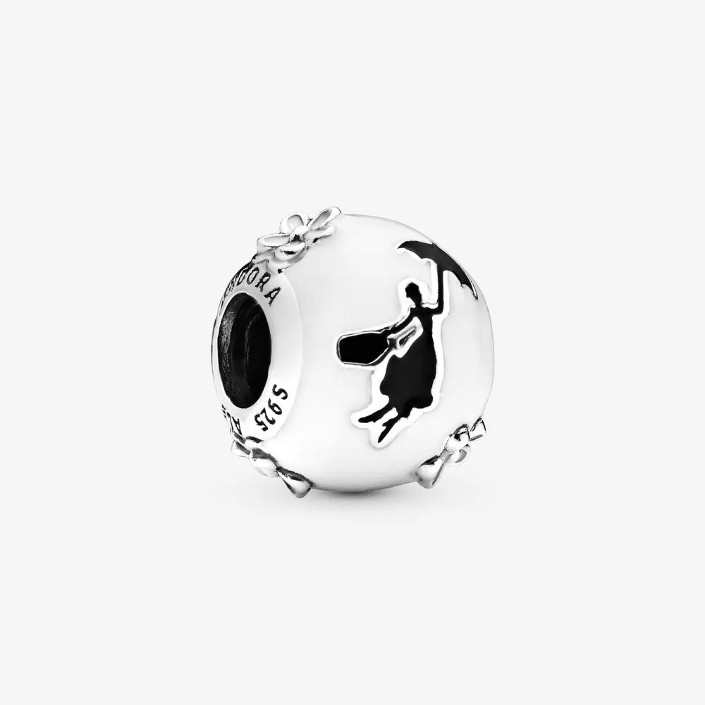 Disney, Mary Poppins’ Silhouette Charm, White & Black Enamel
