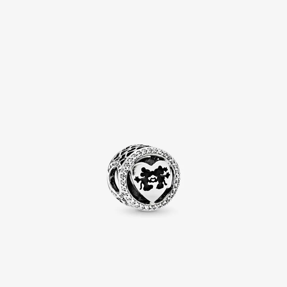 Disney, Mickey & Minnie Love, Charm Clear CZ