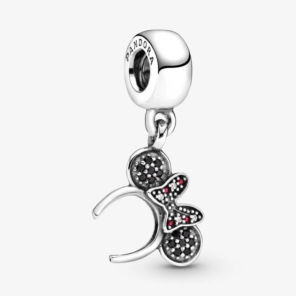Disney, Minnie Headband Dangle Charm, Black & Red CZ