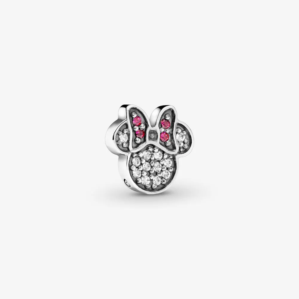 Disney, Sparkling Minnie Icon Petite Locket Charm, Red & Clear CZ