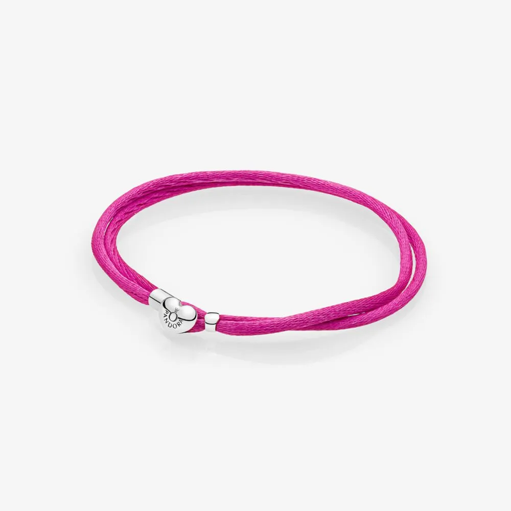 Fabric Cord Bracelet, Hot Pink