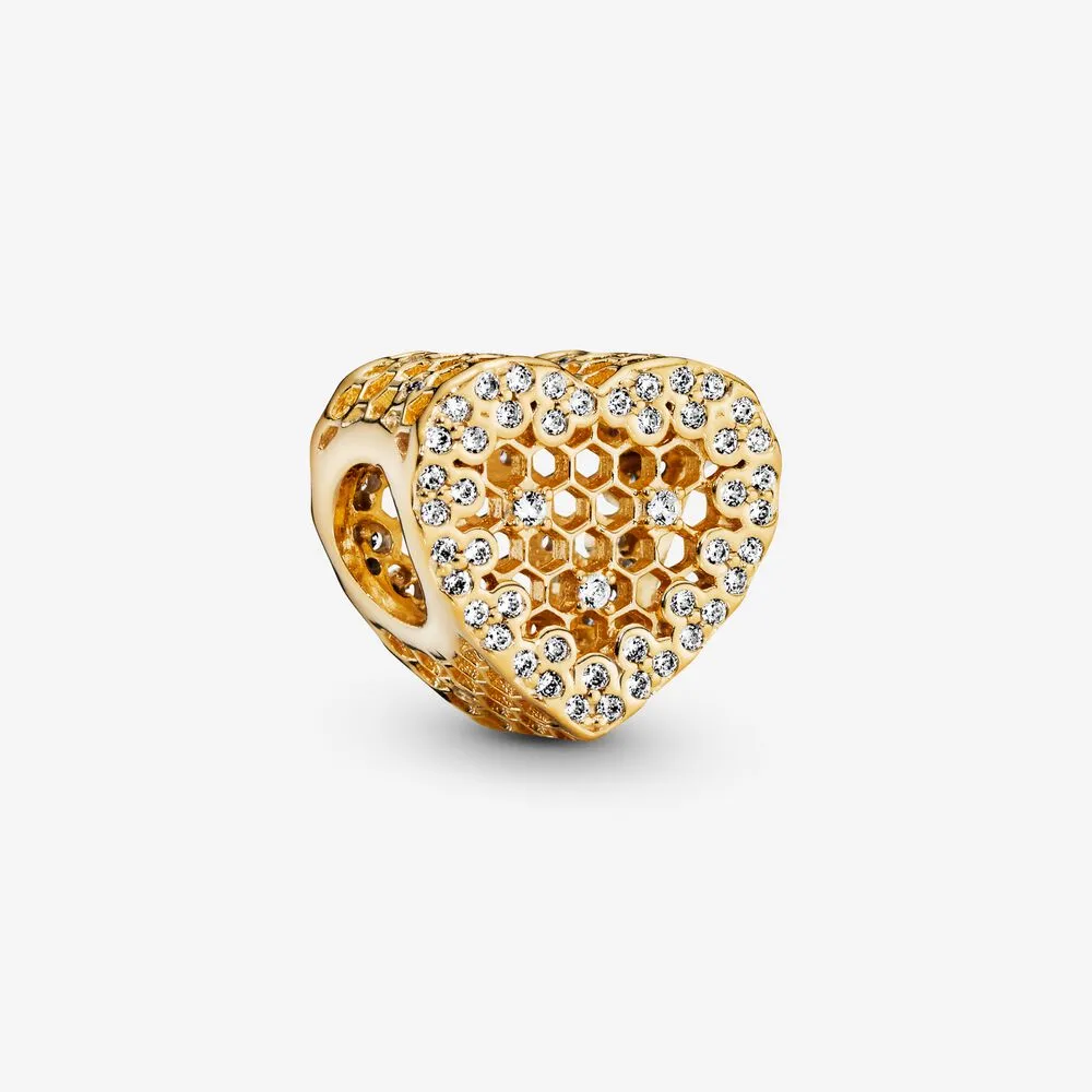 Heart Honeycomb Lace Charm