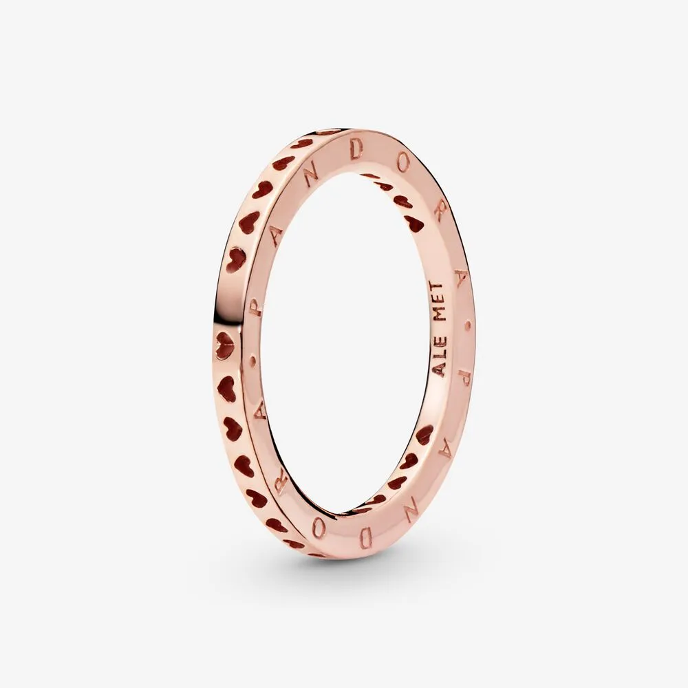 Hearts & Pandora Logo Ring