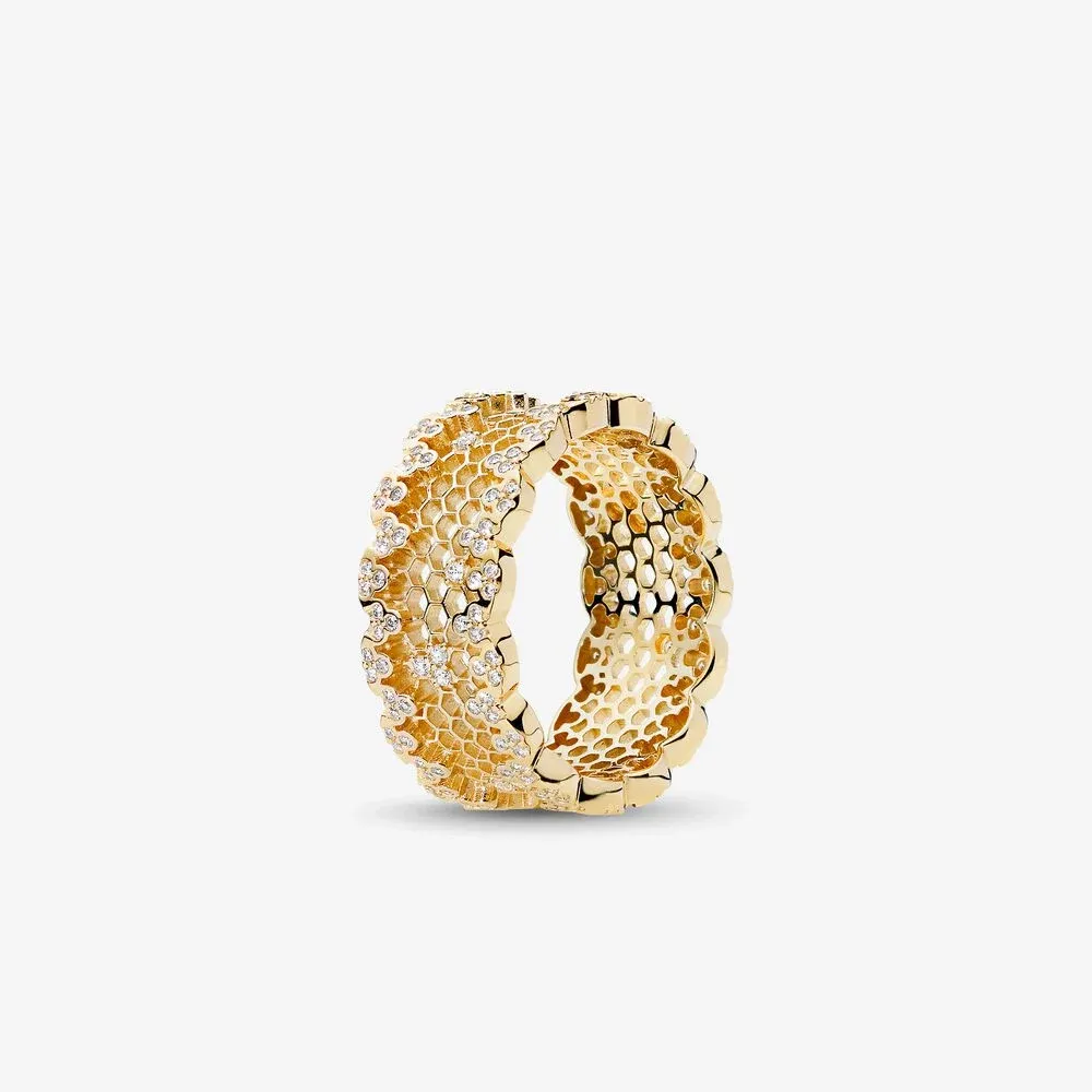 Honeycomb Lace Ring, PANDORA Shine™ & Clear CZ