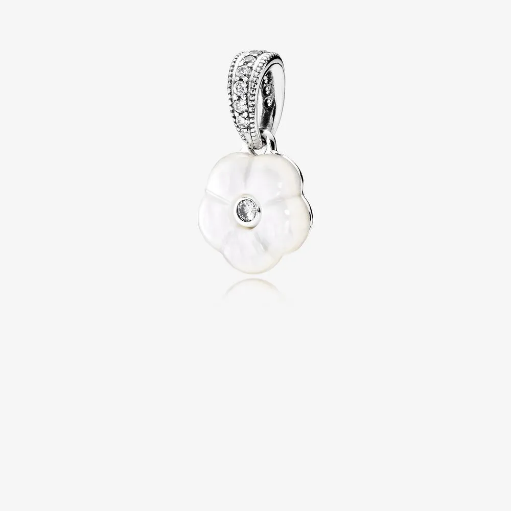 Luminous Florals Pendant, Mother-Of-Pearl & Clear CZ