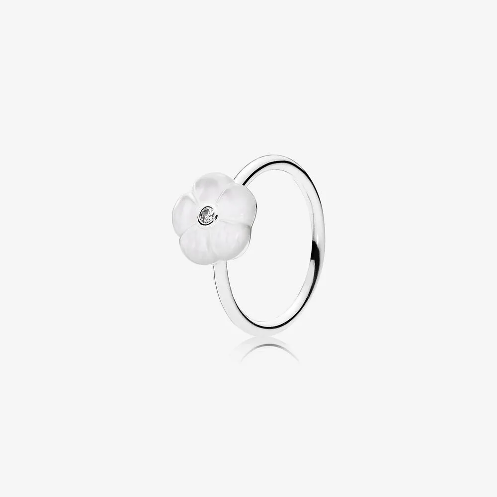 Luminous Florals Ring, Mother-Of-Pearl & Clear CZ