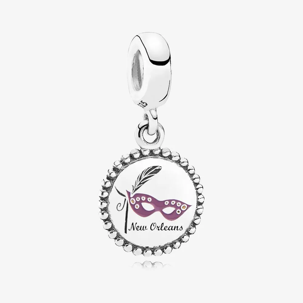 New Orleans Dangle Charm, Mixed Enamel