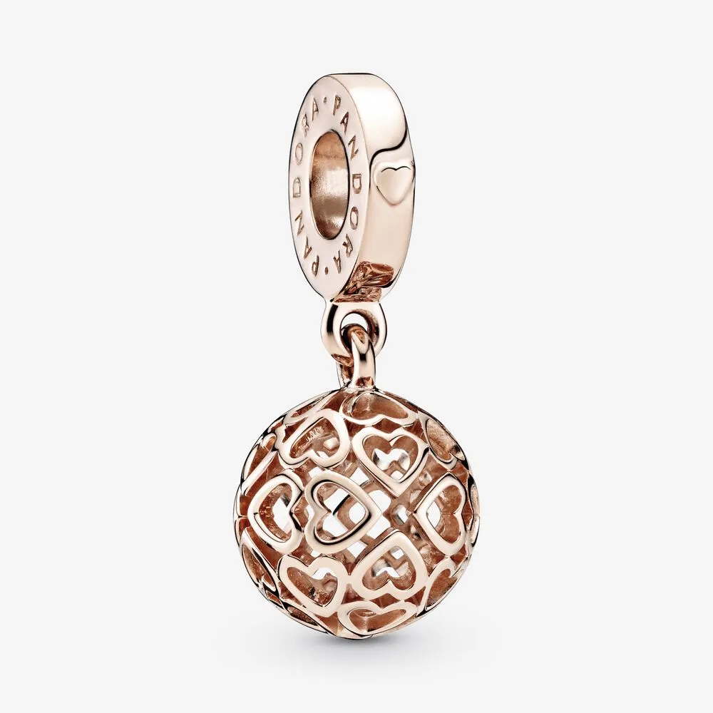 Openwork Heart Ball Dangle Charm