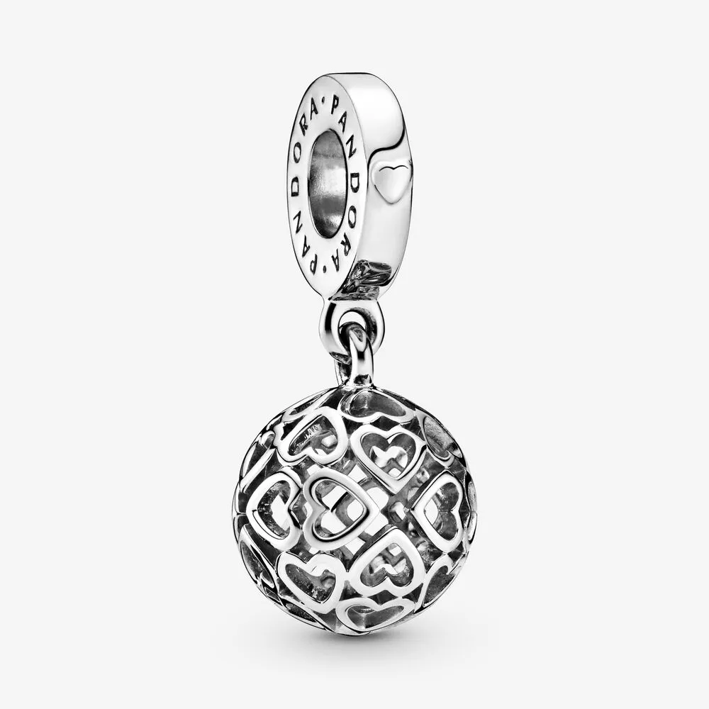 Openwork Heart Ball Dangle Charm