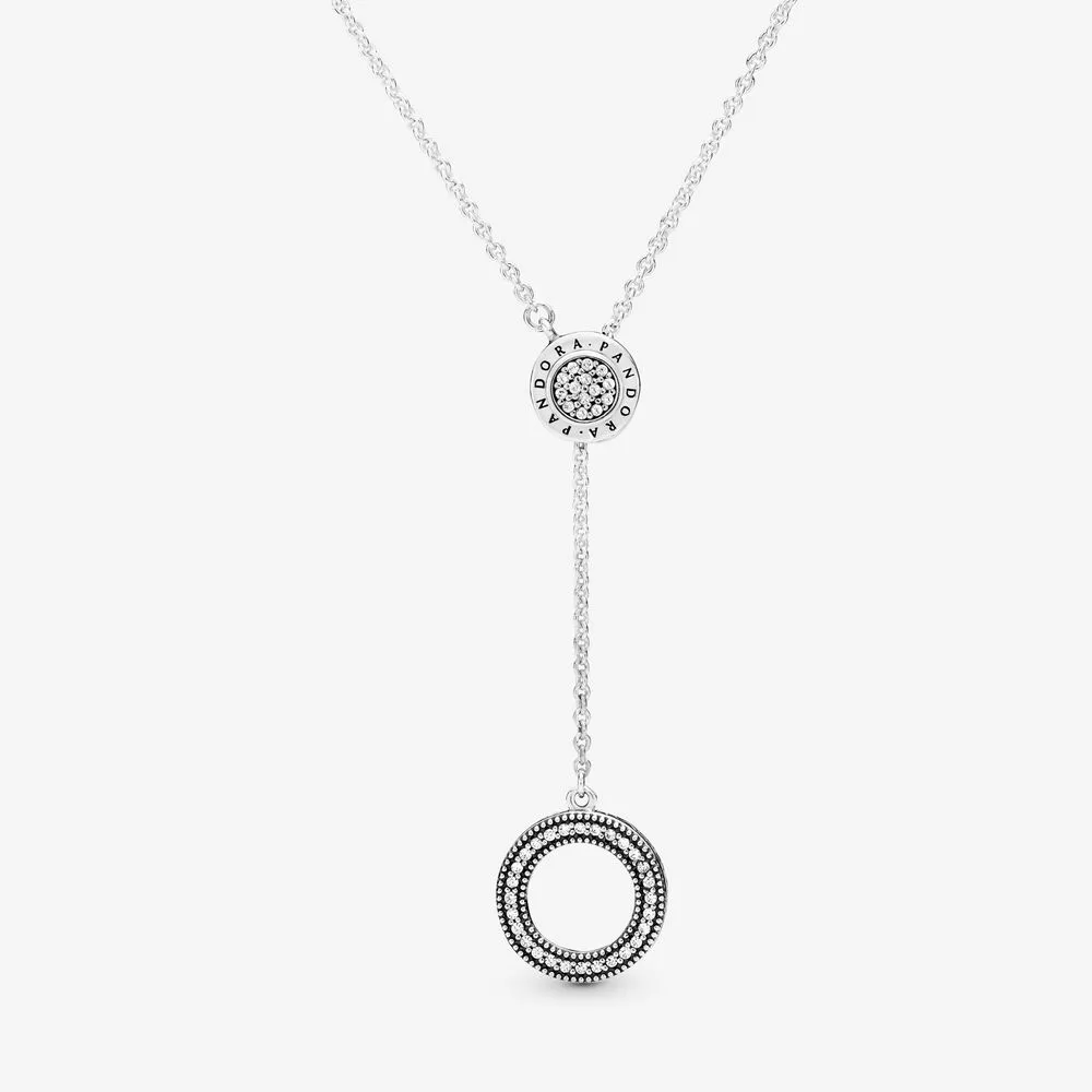 Pandora Logo Pavé Circle Y-Necklace