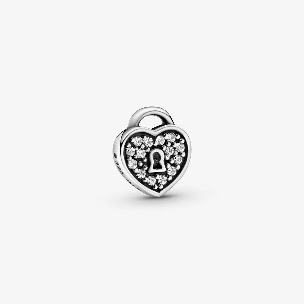 Pavé Heart Padlock Locket Element