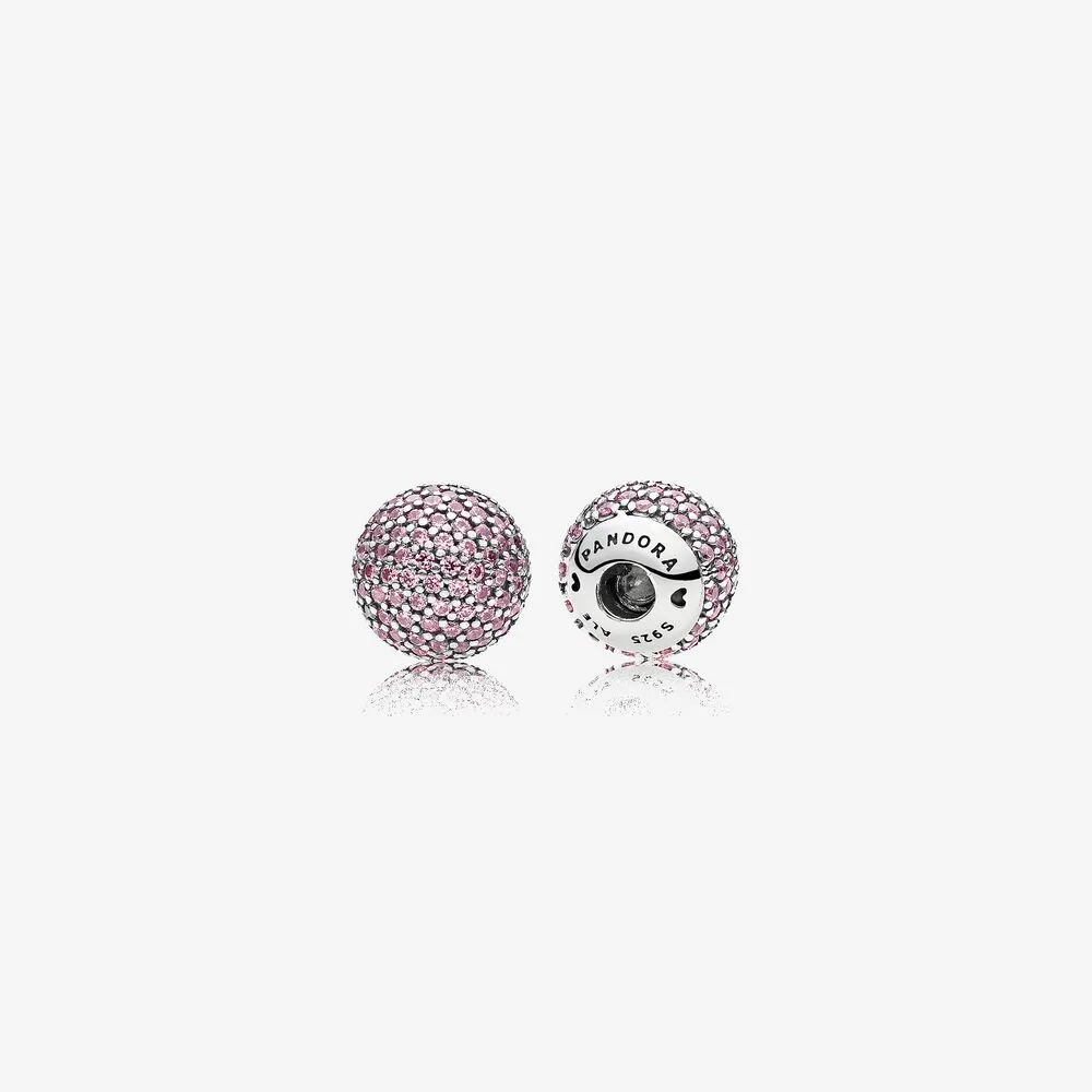 Pavé Open Bangle Caps, Pink CZ
