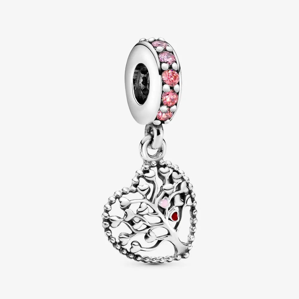 Pink Family Tree Dangle Charm