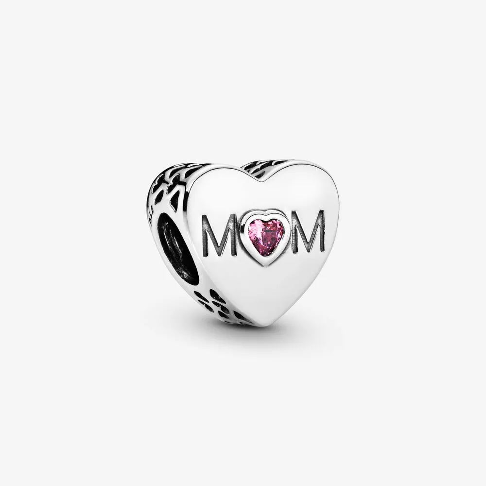 Pink Mom Heart Charm