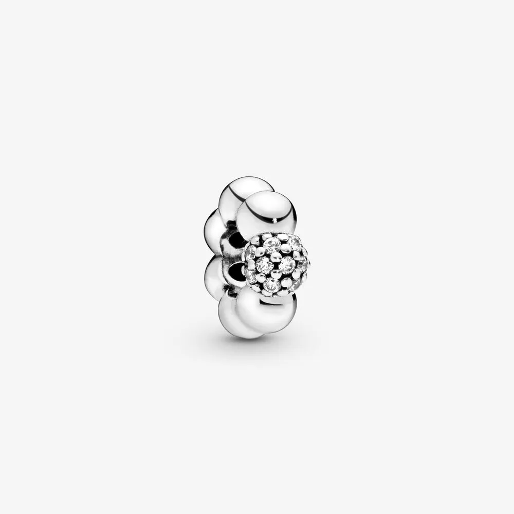 Polished & Pavé Bead Spacer Charm
