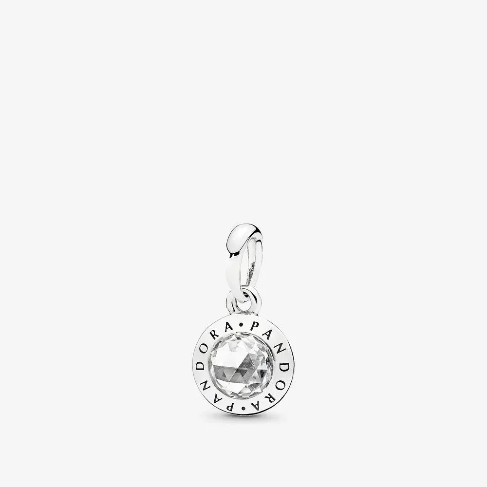 Radiant PANDORA Logo Pendant, Clear CZ