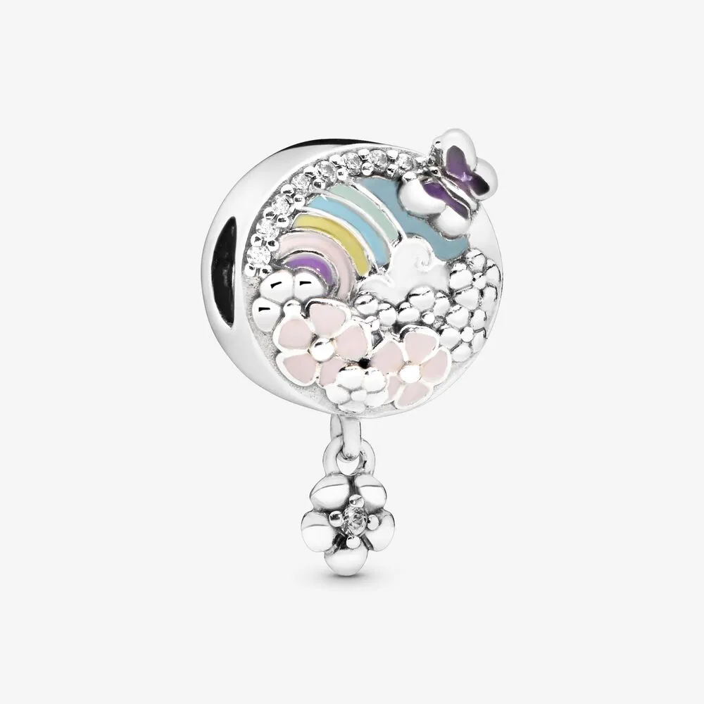 Rainbow & Flower Dangle Charm