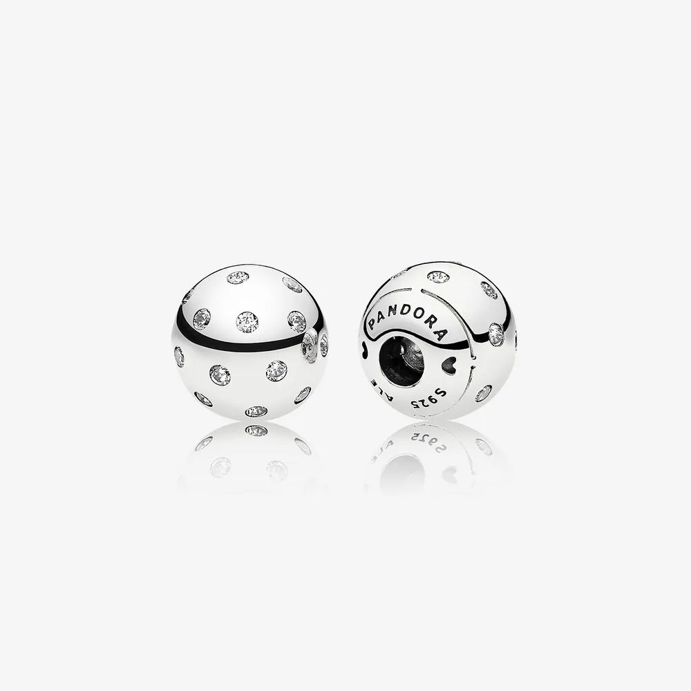 Shimmering Open Bangle Caps, Clear CZ