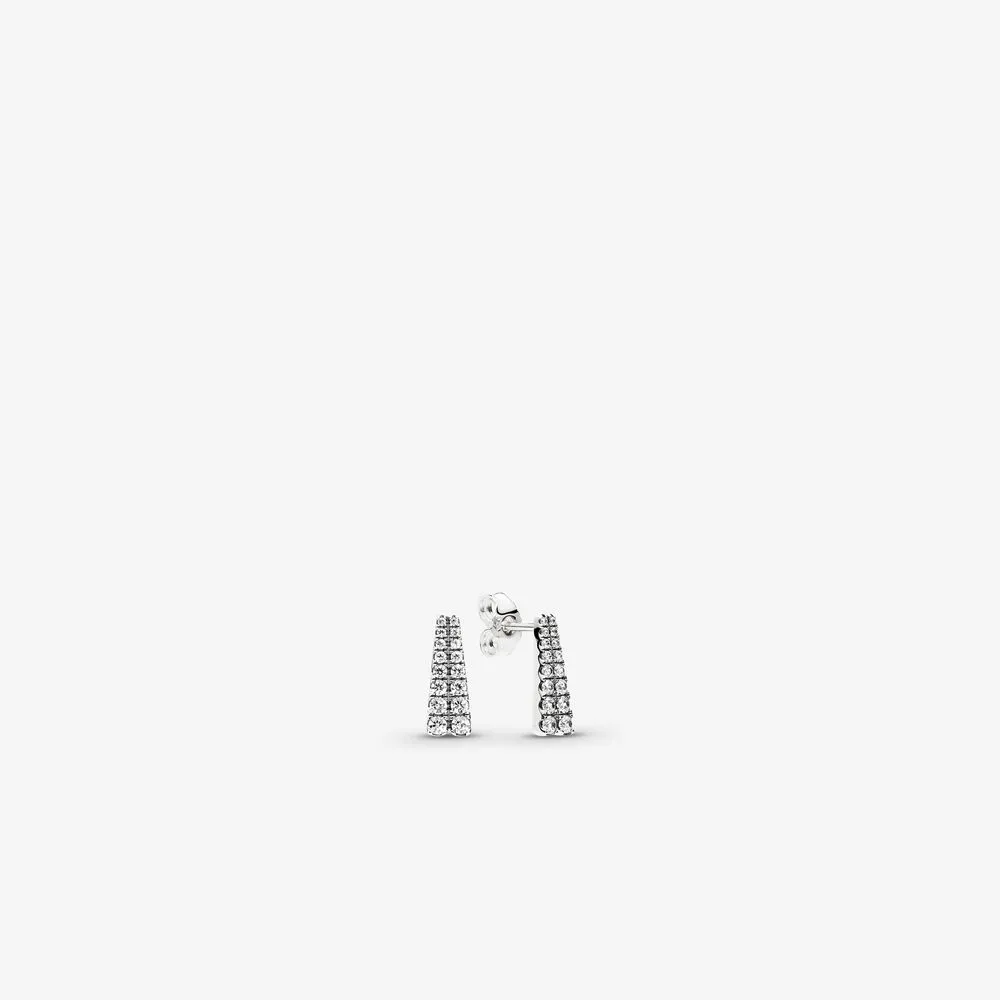 Shooting Stars Stud Earrings, Clear CZ
