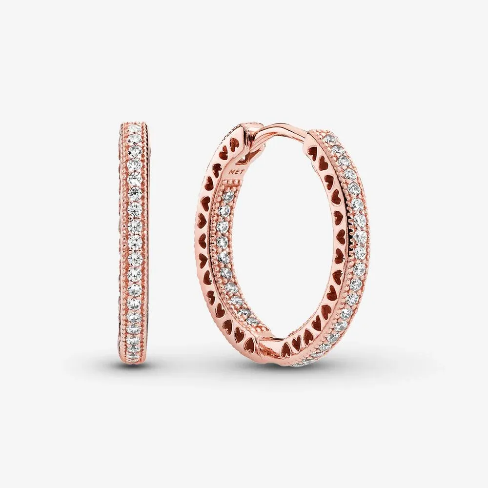 Sparkle & Hearts Hoop Earrings
