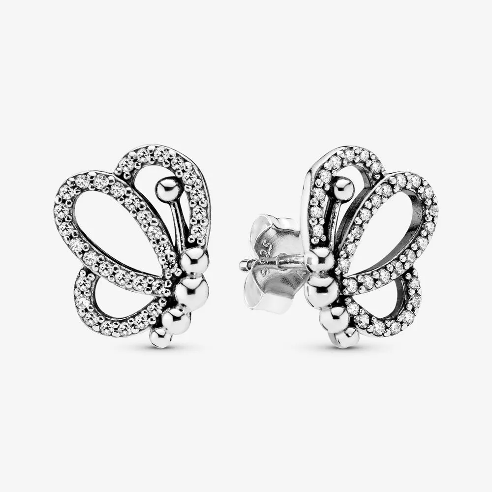 Sparkling Openwork Butterfly Stud Earrings