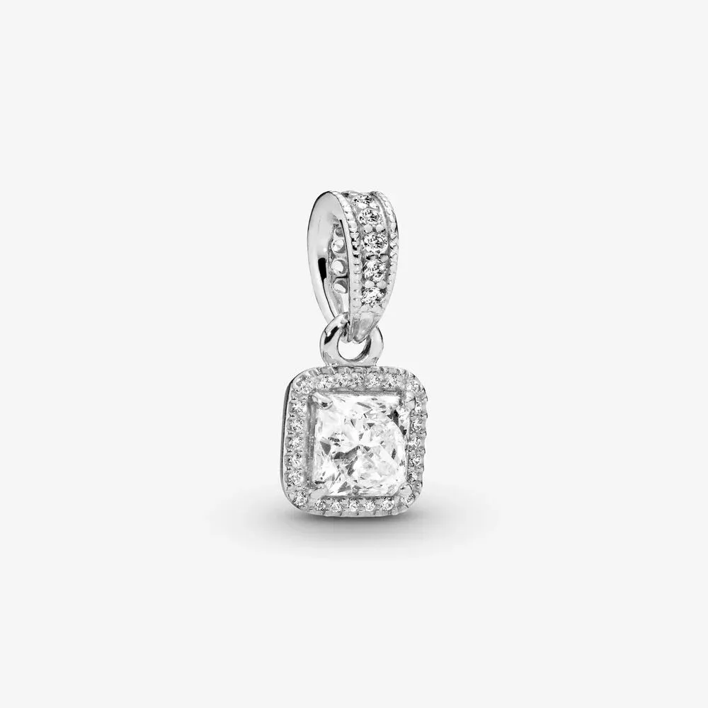 Square Sparkle Halo Pendant