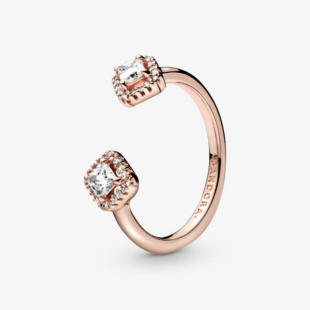 Square Sparkle Open Ring