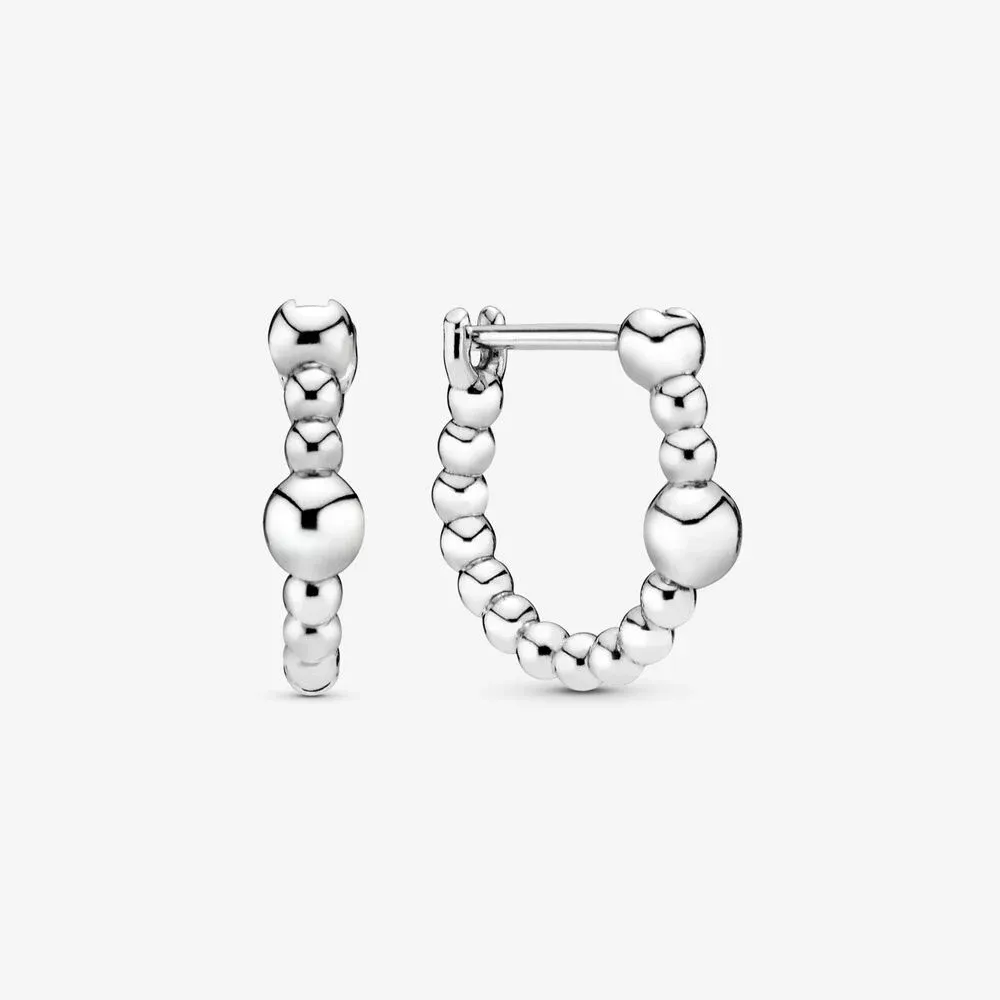 String of Beads Hoop Earrings