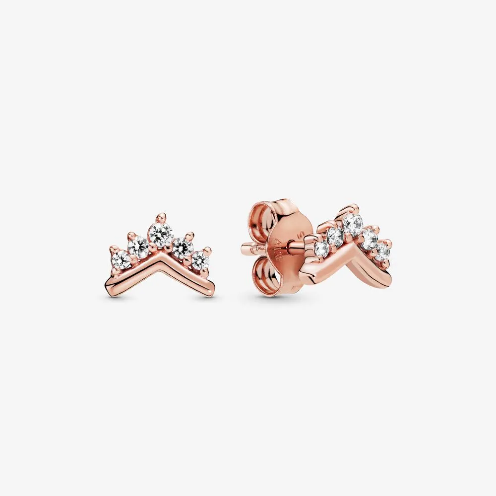 Tiara Wishbone Stud Earrings