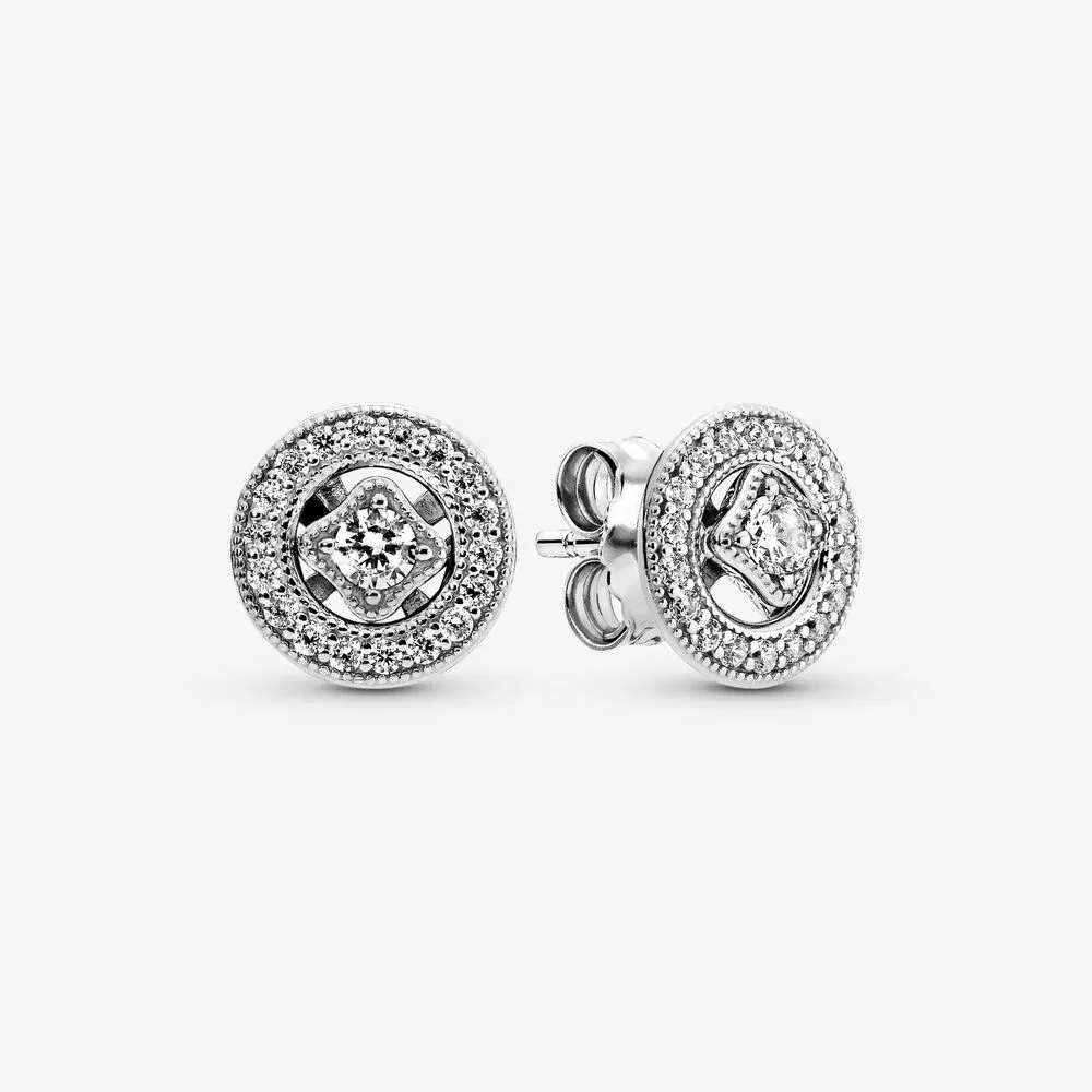Vintage Circle Stud Earrings