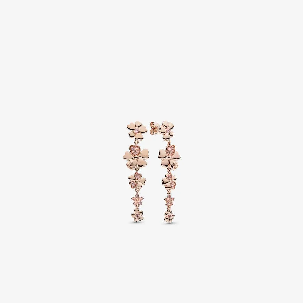 Wildflower Meadow Drop Earrings, PANDORA Rose™ & Blush Pink Crystals